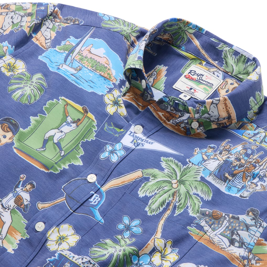  Tampa Bay Rays Reyn Spooner Scenic Tri-Blend Performance Button-Up Top - Blue